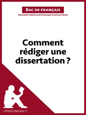 cover image of Comment rédiger une dissertation? (Fiche de cours)
